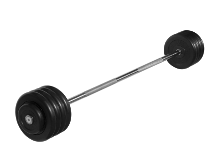 Штанга неразборная &quot;Barbell&quot; с чёрными дисками d 25 мм, 47,5 кг, фото 1