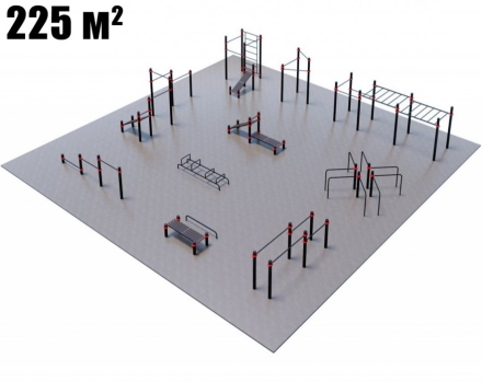 Проект Районная площадка для Воркаут и ГТО 3-1 (15 x 15 м), фото 1