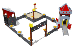 Песочный дворик ВСТ 4132 с горкой для детской площадки, фото 2 Песочный дворик ВСТ 4132 с горкой для детской площадки, фото 2