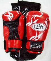 Перчатки бокс P.TECH (кожа) 12 oz красные