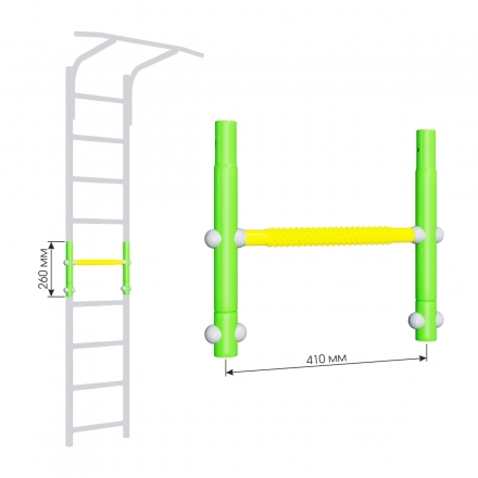 Вставка для увеличения высоты ДСКМ 410 Romana Dop8 (6.06.00) зелёное яблоко/жёлтый, фото 1
