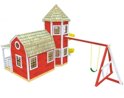 Игровая площадка TORUDA WOOD Имение с башней и качелями, фото 3