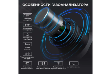 Цифровой детектор утечки взрывоопасных газов iCarTool 0-1000 ppm IC-M101A, фото 4