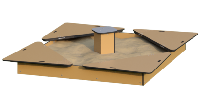 Песочница Romana 057.37.10 Кубик с крышкой для детской площадки, фото 1