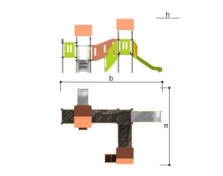 Игровой комплекс Romana 104.20.00 (зеленый/коралловый), фото 5