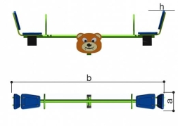 Качели балансир Romana Мишка 108.50.00-02 для детской площадки, фото 4 Качели балансир Romana Мишка 108.50.00-02 для детской площадки, фото 4