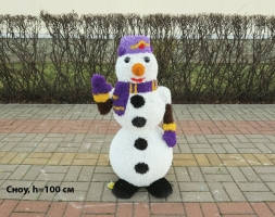 Топиари снеговик Сноу, h=100 см - газон Eco, фото 1