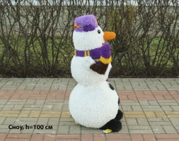 Топиари снеговик Сноу, h=100 см - газон Eco, фото 3