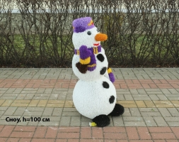 Топиари снеговик Сноу, h=100 см - газон Eco, фото 2
