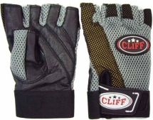 Перчатки тяжелоатлета серо-черные р.S