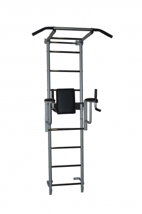 Спортивный комплекс Крепыш плюс пристенный с брусьями - 2 серый, фото 1