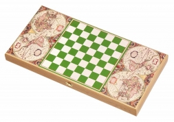 Нарды + Шашки Тульские "Античная Карта Мира" средние, фото 2