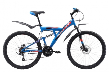 Велосипед Black One Flash FS 26 D голубой/чёрный/оранжевый 18&quot;, фото 1