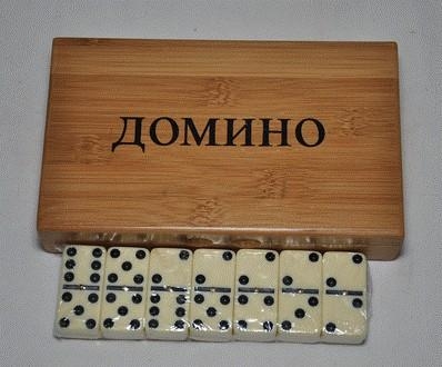 Домино подарочное в бамбуковой коробке 5010В, фото 1