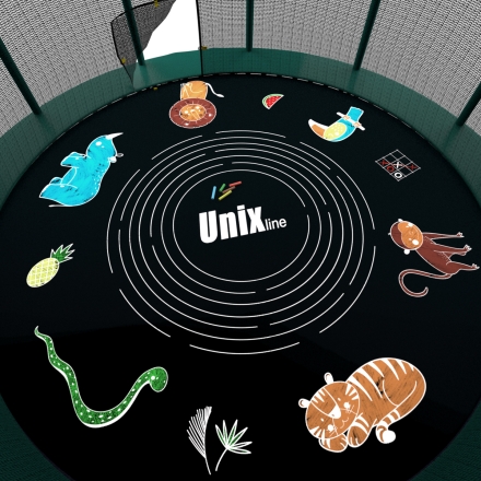 Батут Unix line Supreme Game 8 ft (green) диаметр 244 см с защитной сеткой, фото 4