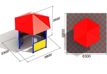 Уличная беседка 3000 профлист для парков и дворов Уличная беседка 3000 профлист для парков и дворов