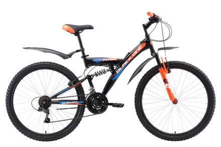 Велосипед Black One Flash FS 26 чёрный/оранжевый/голубой 16&quot;, фото 1