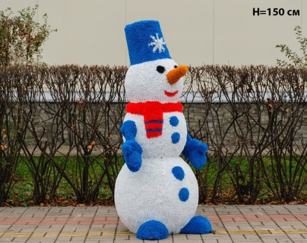Топиари снеговик Петенька, h=160 см - газон Eco, фото 4