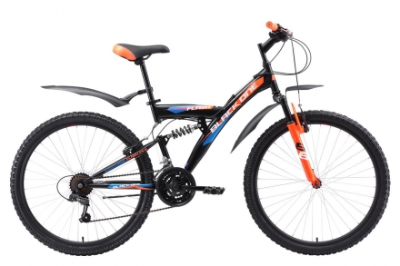 Велосипед Black One Flash FS 26 чёрный/оранжевый/голубой 18&quot;, фото 1