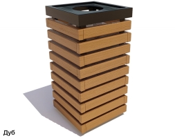 Урна уличная Аллея (Палисандр / Дуб), фото 2 Урна уличная Аллея (Палисандр / Дуб), фото 2