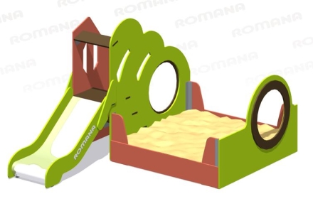Игровой модуль Romana 115.54.00 с песочницей и горкой для детской площадки, фото 3