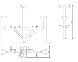 Уличный тренажер TORUDA &quot;Велотренажер&quot; двойной, фото 2