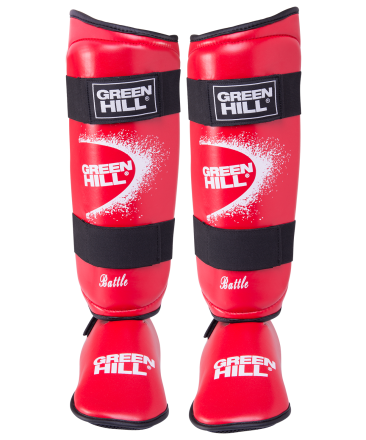 Защита голень-стопа Battle SIB-0014, к/з, красная, фото 1