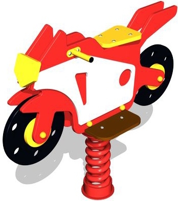 Качалка на пружине Байк КЧ054 для детской площадки, фото 1