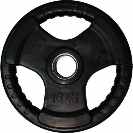 Диск обрезиненный ZSO черный &quot;3 HANDLE&quot; D-51, 10 кг, фото 1
