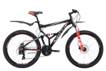 Велосипед Stark'18 Jumper 26.2 FS HD чёрный/красный/синий 20&quot;
