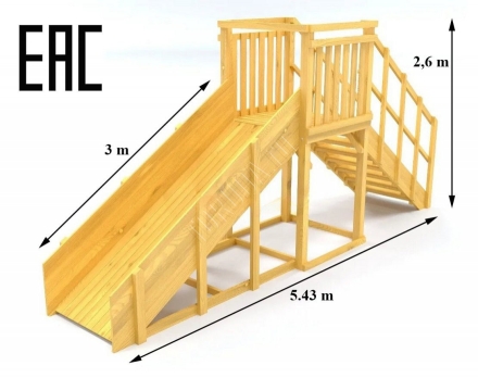 Зимняя горка TORUDA Север wood-2 (скат 3 м), фото 1
