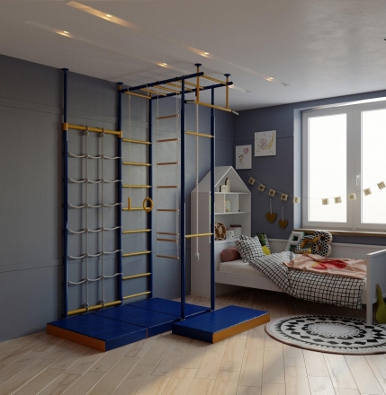 Детский спортивный комплекс Городок Babysport 4-х опорный с сеткой-60см., фото 1