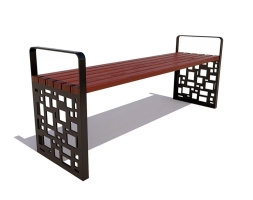 Скамейка садовая Барселона без спинки, лиственница 1,5 м, фото 1