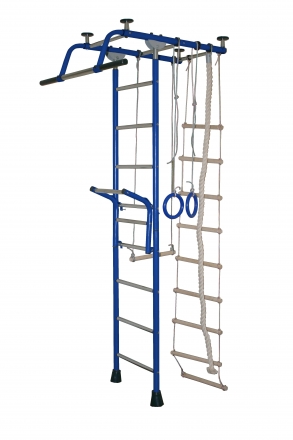 Детский спортивный комплекс Крепыш плюс Т с навесным турником синий, фото 1