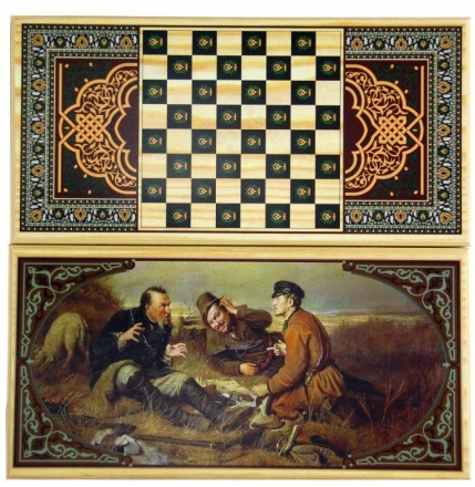 Нарды + Шашки Тульские "Охотники на Привале" большие, фото 1