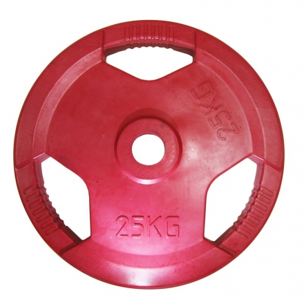 Диск обрезиненный цветной с хватом d 51 мм  25 кг, фото 1