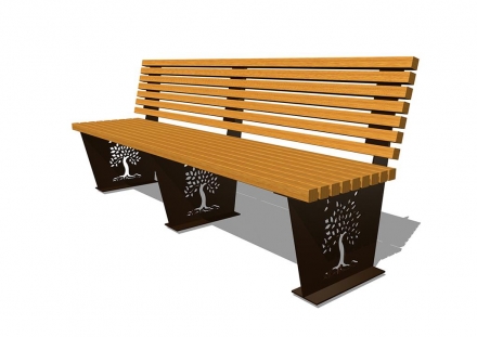 Диван парковый с фигурной резкой ДП002, фото 1