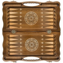 Шахматы + нарды резные &quot;Антемион&quot; 60 с ручкой, Haleyan