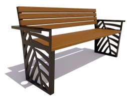 Скамейка парковая Крым сосна 1,2 м, фото 3