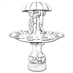 Фонтан скульптурный классический &quot;Дети под зонтиком&quot; на большой ножке малый артикул 921