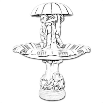 Фонтан скульптурный классический &quot;Дети под зонтиком&quot; на большой ножке малый артикул 921, фото 1