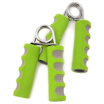 Эспандер кистевой ES-304 пружинный, эргономичный, мягкая ручка, зеленый/серый (пара)