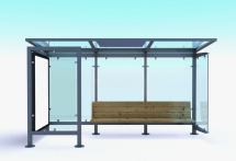 Остановочный павильон №14, 4000х1800х2500 мм, Мат-л: металл