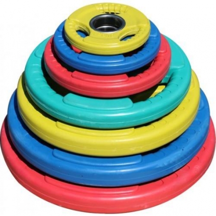 Диск обрезиненный ZSO цветной &quot;3 HANDLE&quot; D-51, 15 кг, фото 2