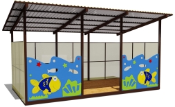 Теневой навес одинарный 3х6 м 19112 для уличной площадки