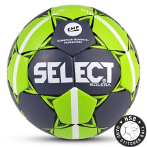 Мяч ганд. "SELECT Solera" арт.843408-994,Lille (р.1),EHF Appr, ПУ с микроуглуб,руч.сш, темносер-лайм