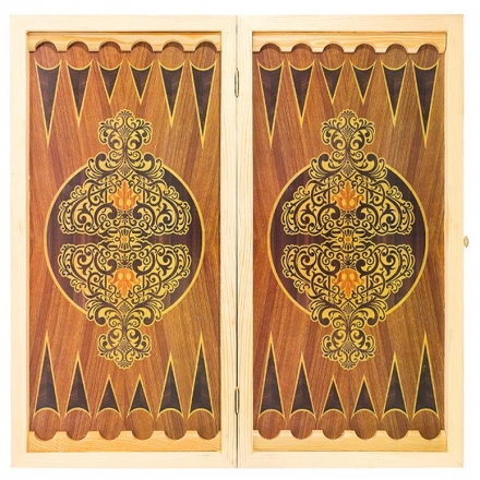 Нарды + шашки Смоленские "Леопард на ветке" средние, фото 1