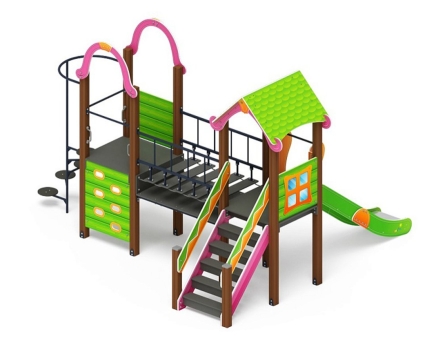 Детская игровая площадка Лукоморье ДИК 2.25.10-01.С H=1200, металлический скат, фото 4