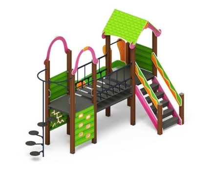 Детская игровая площадка Лукоморье ДИК 2.25.10-01.С H=1200, металлический скат, фото 1