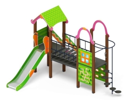 Детская игровая площадка Лукоморье ДИК 2.25.10-01.С H=1200, металлический скат, фото 3